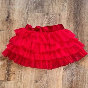 Red Layered Tulle Skirt | 2T